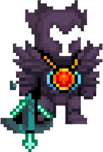 The Offer Knight, a pixel art character carrying the Level Up service items